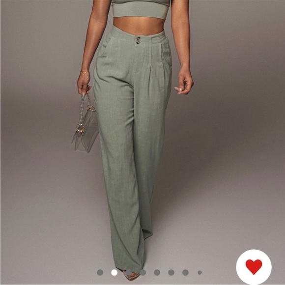JLUXLABEL Pants - JLUXLABEL Sage Thea Linen Wide Leg Pants